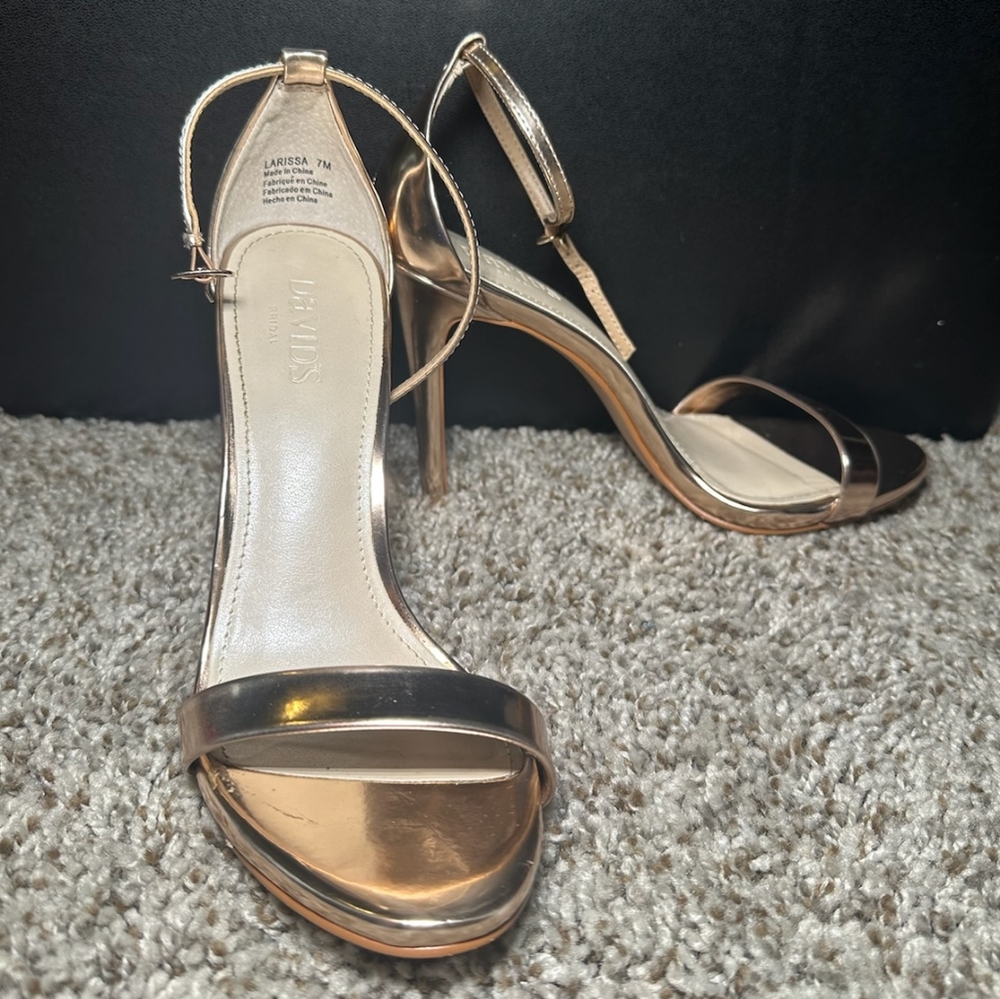 David's Bridal Larrisa Heel Rose Gold size 7